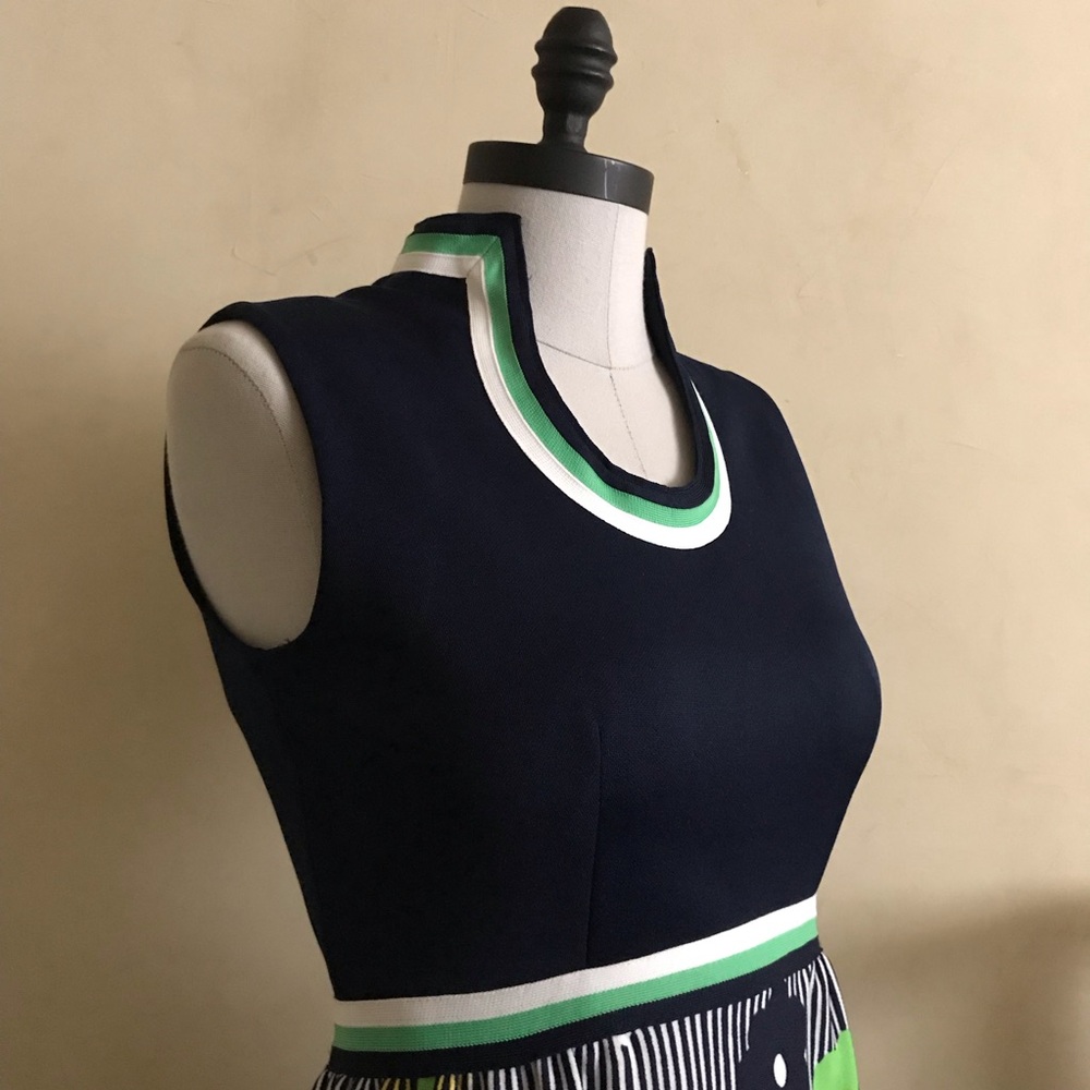 Stunning Vintage Leslie Fay Navy Knit Dress - Picture 3 of 12